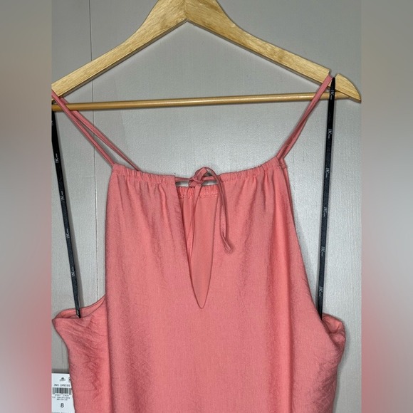 INC Tiered Maxi Dress Size 8 Coral Pink Adjustable Straps NWT Summer - Picture 9 of 12